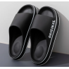 Feslishoet Women Letter Slippers Beach Slides Solid Color Mens Thick Sole Indoor Bathroom Anti Slip Shoes Summer Couple Sandals