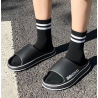 Feslishoet Women Letter Slippers Beach Slides Solid Color Mens Thick Sole Indoor Bathroom Anti Slip Shoes Summer Couple Sandals