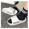 Feslishoet Women Letter Slippers Beach Slides Solid Color Mens Thick Sole Indoor Bathroom Anti Slip Shoes Summer Couple Sandals