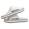 Feslishoet Women Letter Slippers Beach Slides Solid Color Mens Thick Sole Indoor Bathroom Anti Slip Shoes Summer Couple Sandals