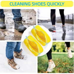 1PCS Durable Shoe Washing Machine Bag for All Shoe Types-Yellow with Blue Zipper,Ideal for Sneakers and Casual Shoes