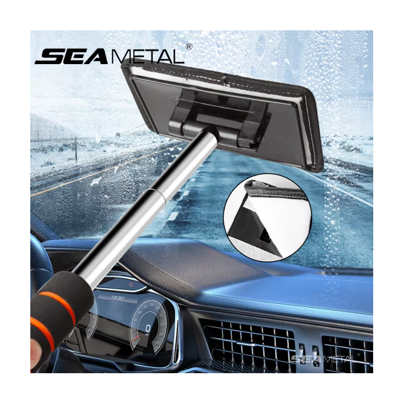 Car Front Windshield Defogging Brush Telescopic Long handle Car Household Glass Clean Brushes Dust Remover Tool