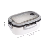 1200ML 2 Layer Bento Lunch Box With Spoon Fork, Kid High Capacity Microwae Food Containers Portable Leakproof Office Camping