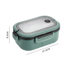 1200ML 2 Layer Bento Lunch Box With Spoon Fork, Kid High Capacity Microwae Food Containers Portable Leakproof Office Camping
