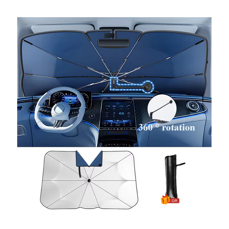 Car Sunshade Windshield Umbrella with 360°Rotation Bendable Handle Front Window Sun shade UV Protection Summer Car Accessories