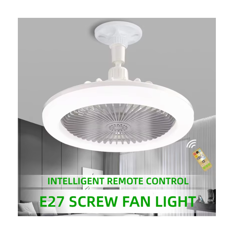 Rotatable 3in1 Ceiling Fan with Remote Control Lighting Lamp E27 Converter Base Lighting Base Bedroom Living Room Miflame