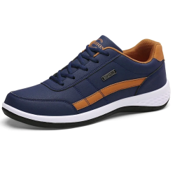 Shoes for Men Leather Sneaker Waterproof Casual Comfortable Men's Sneaker Lace Up Footwear Vulcanized Man Shoe