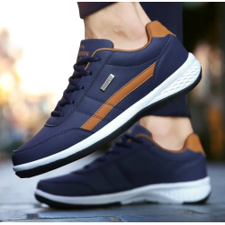 Shoes for Men Leather Sneaker Waterproof Casual Comfortable Men's Sneaker Lace Up Footwear Vulcanized Man Shoe