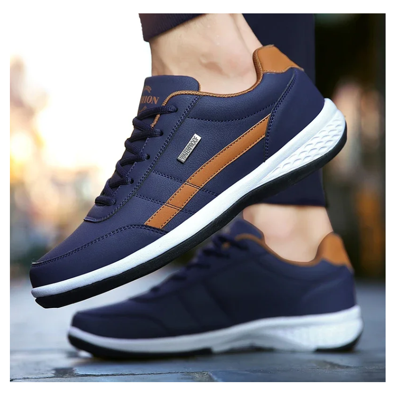 Shoes for Men Leather Sneaker Waterproof Casual Comfortable Men's Sneaker Lace Up Footwear Vulcanized Man Shoe