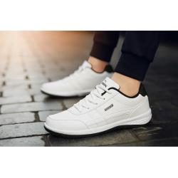 Shoes for Men Leather Sneaker Waterproof Casual Comfortable Men's Sneaker Lace Up Footwear Vulcanized Man Shoe
