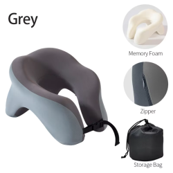Travel Neck Pillow Memory Foam U-shaped Pillow Snail Style Travel Neck Support Portable Adjustable Soft Noon Break Sleep Pillows