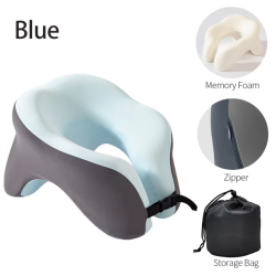 Travel Neck Pillow Memory Foam U-shaped Pillow Snail Style Travel Neck Support Portable Adjustable Soft Noon Break Sleep Pillows