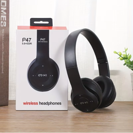 Stereo P47 Headset 5.0 Bluetooth Headset Folding Series Wireless Sports Game Headset for iPhone XiaoMi