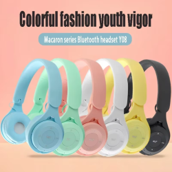 Stereo Y08 Headset 5.0 Bluetooth Headset Folding Wireless Sports Earphone Gaming Headsets Over-ear Headphones for Android ios