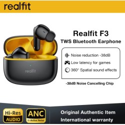 Realfit F3 ANC Active Noice Cancellation Bluetooth Earphones ENC Call HIFI Stereo Superb Bass Wireless Earbuds Sport Gaming