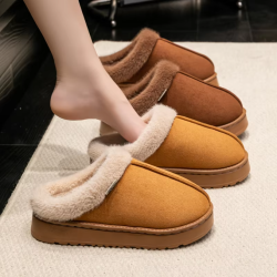 Fashion Women Fluffy Slippers for Autumn and Winter Indoor EVA Thick Sole Anti-Slip and Warm Unisex Slippers for Winter
