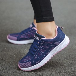 Women Casual Shoes Fashion Breathable Walking Mesh Flat Shoes Sneakers Women 2021 Gym Vulcanized Shoes White Female Footwear
